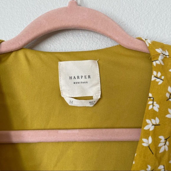 Harper Yellow Floral Wrap Dress - Picture 2 of 3